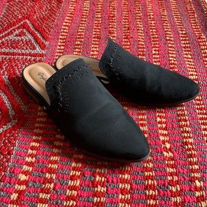 Suede Pointed Toe Mules Slip On Flats